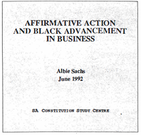 Affirmative action and black advancement in business