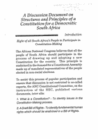 ANC discussion document on structures and principles of constitution for democratic SA