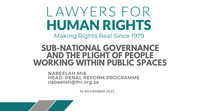 Presentation: Sub-national governance and the plight of people working within public spaces | by Nabeelah Mia