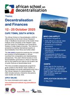 Applications Now Open: African School on Decentralisation 2025