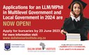 [Call for Applications] Applications for an LLM/MPhil in Multilevel Government and Local Government in 2024 are NOW OPEN!