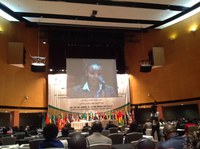 Gladys Mirugi-Mukundi delivers a statement at the African Commission